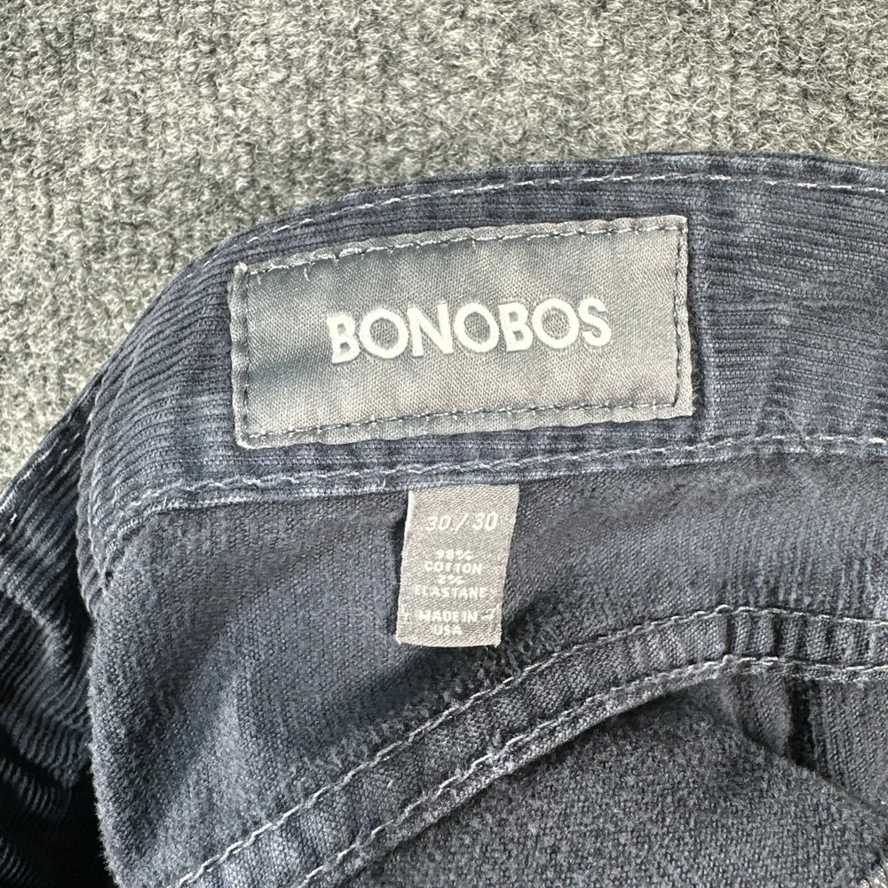 Bonobos Corduroy Pants Men's 30x30 Black Straight Stretch‎ Outdoor Casual Chino
